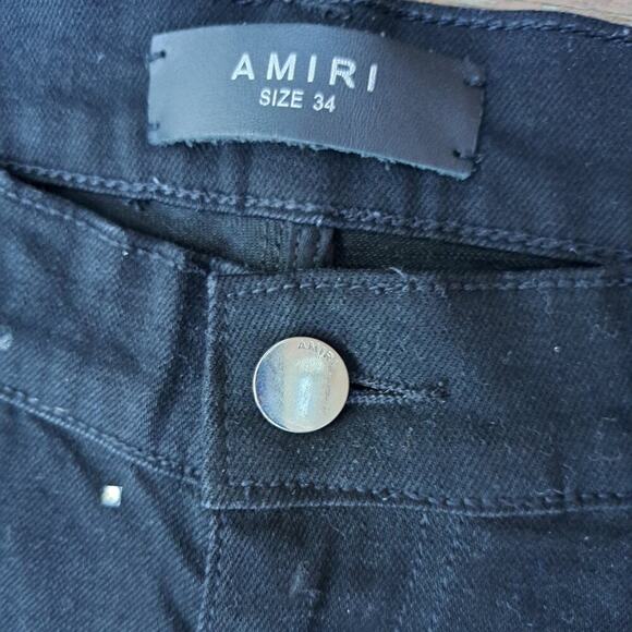 Amiri Jeans Black Skinny Swarovski Crystals Men Size 34X31 - Picture 5 of 13